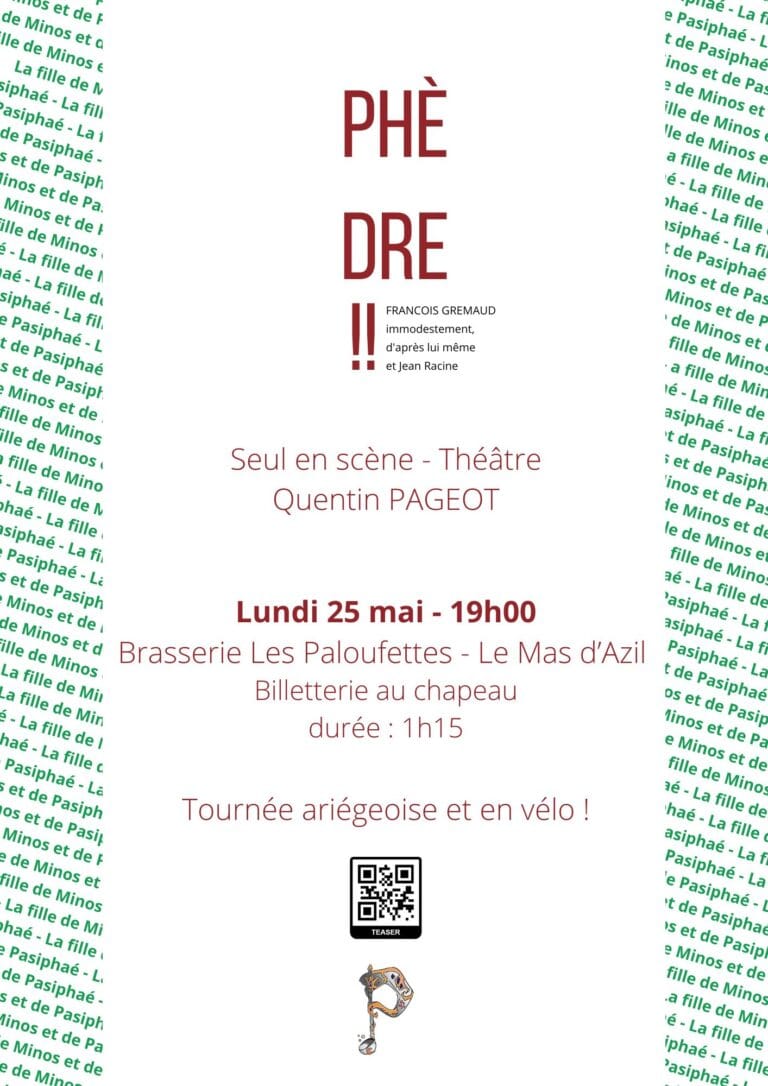 Phèdre!! seul en scène de Quentin Paget d'après François Grémaud et Jean Racine